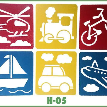 6pcs Plastic Picture Drawing Template Stencils Rulers Painting Kids Diy Art Paper Coloring Cards Scraping Drawing Toys GYH