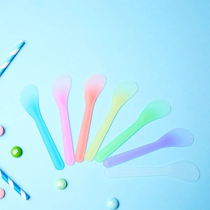 DIY 100pcs/lot Facial Beauty Mask Spoon Mini Cosmetic Spatula Scoop Disposable Mask Spoon Makeup Tools Accessories 12.4cm