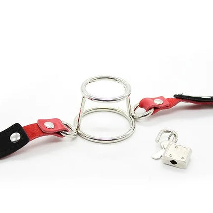 Deep Throat Double Round Mouth Flail Slave Mouth Bite Ring Gags Open Mouth Gag Stopper lock catch adult Sex Games product Toys