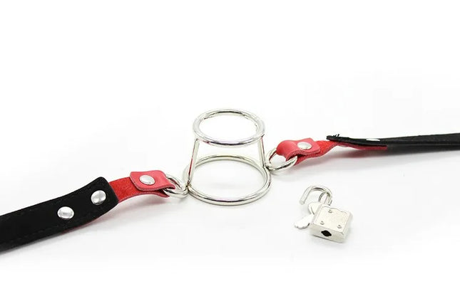 Deep Throat Double Round Mouth Flail Slave Mouth Bite Ring Gags Open Mouth Gag Stopper Lock Catch Adult Sex Games Product Toys