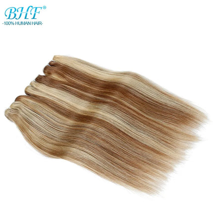 BHF Straight Human Hair Weft Platinum Blonde European Remy 100% Human Hair Weave Bundles Extensions
