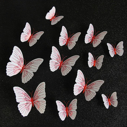 12Pcs/Set Ambilight 3D Butterfly Wall Sticker Butterflies Bedroom Home Decoration Room For Wedding Decor Fridge Magnet Decals