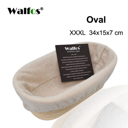 WALFOS Natural Rattan Fermentation Wicker Basket Dough Basket Baguette French Bread Basket Mass Fermentation Baskets Banneton