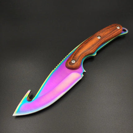 Real CS GO Counter Strike Tactical Straight Hunting Gut Knifes  Camping Sheath Survival Tiger Tooth