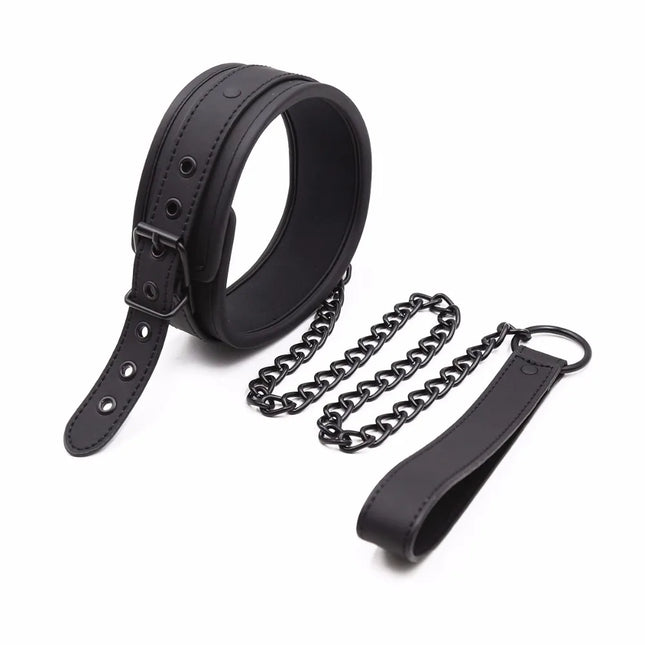 Thierry PU Leather SM Products Wrist Cuffs & Ankle Cuffs & Neck Collar Set, BDSM Bondage Sex Toys, Handcuffs Cosplay Accessories