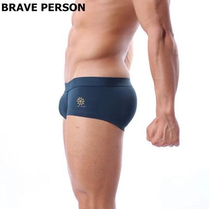 BRAVE PERSON Men's Low-Waist Nylon Boxer Shorts Underwear 4 Color Boxer Briefs High-Quality Comfortable Men's Trunks