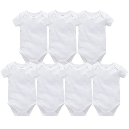 Kavkas 3PCS 5PCS Baby Boys Girls Clothes Solid White Short Sleeve Cotton Baby Bodysuits body bebe 0-24 months Newborn Jumpsuit