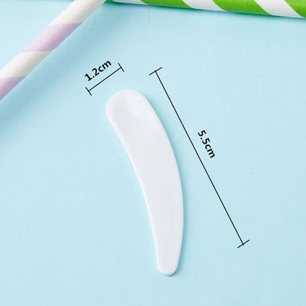 1000pcs/lot Mini Cosmetic Spatula Disposable Curved Scoop Makeup Mask Cream Spoon Eye Cream Stick Make Up Face Beauty Tool Kits