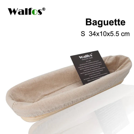 WALFOS Natural Rattan Fermentation Wicker Basket Dough Basket Baguette French Bread Basket Mass Fermentation Baskets Banneton