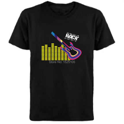 Popular Sound Active Equalizer EL T-shirt Equalizer Light Up Down LED T-shirt Flashing Music Activated LED T-shirts Men Women Tee