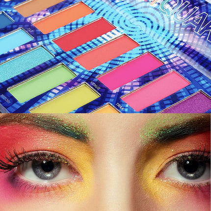 De'lanci glow matte High pigmented, beauty bomb,eye shadow palette with 16 colors of neon pigment,, color cosmetics, makeup set