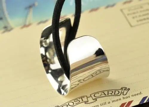 Fashionable Hair Circle, Exquisite Small Retro Bright Surface Smooth Metal Hair Ring, Punk Wild Hair Rope Hair Accessories