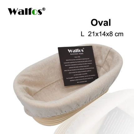 WALFOS Natural Rattan Fermentation Wicker Basket Dough Basket Baguette French Bread Basket Mass Fermentation Baskets Banneton