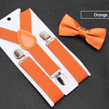 Kids Suspenders with Bowtie Fashion Children Bow Tie Set Boys Braces Girls Adjustable Suspenders Baby Wedding Ties Accessories