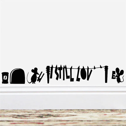 Funny Mouse Hole Wall Stickers Kitchen Bedroom Baseboard Home Decoration 3d Vinyl Wall Decals Diy Cartoon Rat Animal Mural Art