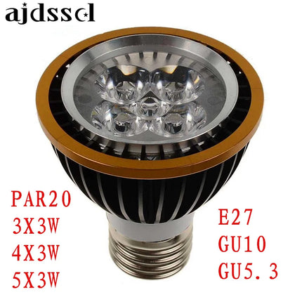 LED spot spotlight PAR20 Factory Sale Bulbs E27 GU10 GU5.3 3x3w 4x3w 5x3w Warm/Cold/PURE White Dimmable LED P20 Spotlights Lamps