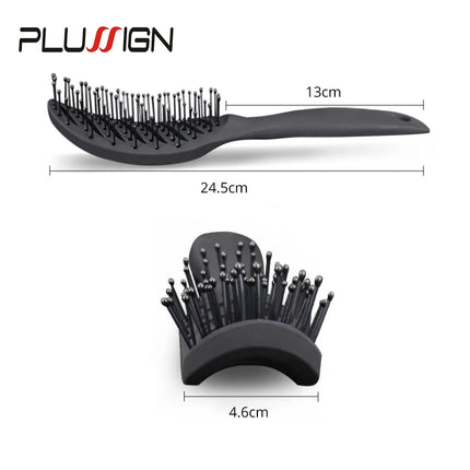 Plussign Curly Hair Brush White Afro Comb Black Detangle Magic Hair Comb Hairdressing Tool Bristle Brush For Salon And Home Use