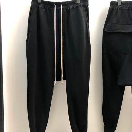 Owen Seak Men Casual Harem Pants 100% Cotton Gothic Men Clothing Sweatpants Spring Autumn Women High Street Hip Hop Loose Pants
