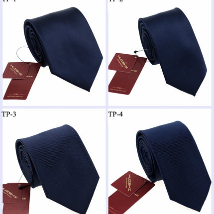 HUISHI 8CM 8 Styles Men's Solid Dark Blue Neck Tie 6cm Waterproof Jacquard Necktie Daily Wear Cravat Wedding Party For Men