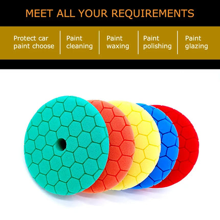 HUTU 3/5/6 Inch Sponge Polishing Pad Car Accessories Kit Car Wax 125mm Car Headlights Polishing Disc For RO/DA Polishier