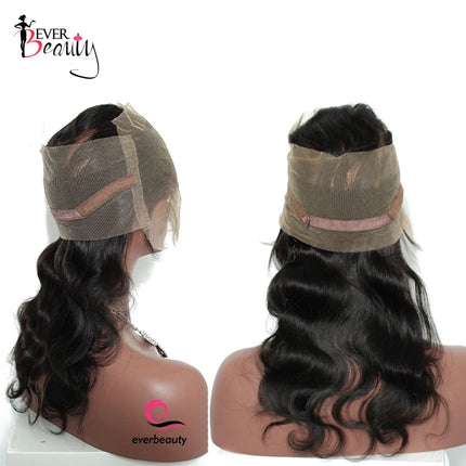 360 Lace Frontal Body Wave Closure Brazilian Hair Lace Frontal 360 Closure Human Hair Pre Plucked Remy Natural Black Ever Beauty