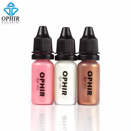 OPHIR 10 Bottles Airbrush Makeup Inks Set with 3 Colors Air Foundation 2x Air Blush 5x Air Eyeshadow for Face Paint Makeup Salon
