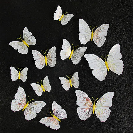 12Pcs/Set Ambilight 3D Butterfly Wall Sticker Butterflies Bedroom Home Decoration Room For Wedding Decor Fridge Magnet Decals