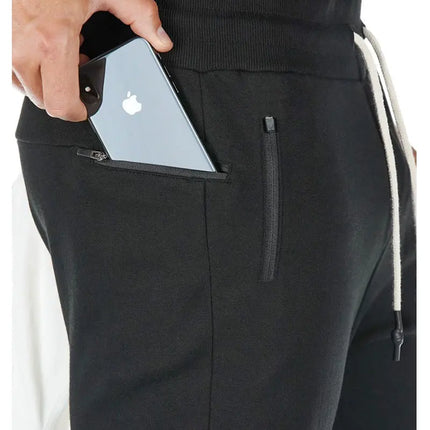 New Cotton Men Sweatpants with Towel Rack and Cell Phone Pocket Running Tights Pants Men Sporting Leggings Workout Pants