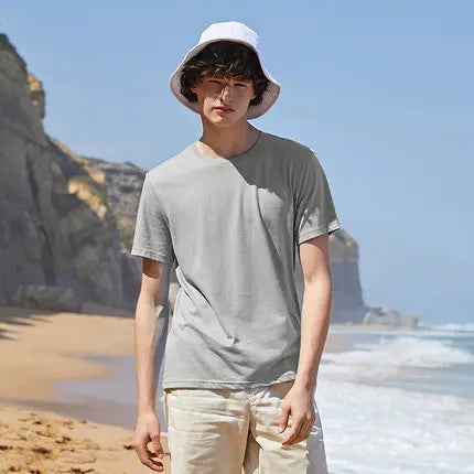 Semir Summer Cotton T Shirts Men 2025 Simple O Neck Stretch Solid New Tops Clothing Casual Tshirt Man Streetwear Cool Tee Shirts