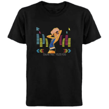Popular Sound Active Equalizer EL T-shirt Equalizer Light Up Down LED T-shirt Flashing Music Activated LED T-shirts Men Women Tee