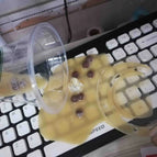 Overturned milk tea