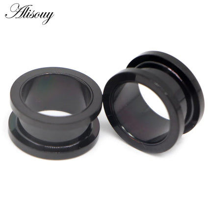 New 2pcs Colorful Anodized Stainless Steel Screw Fit Ear Flesh Tunnel Earring Plug Expander Body Jewelry Piercing Earlet Gauges