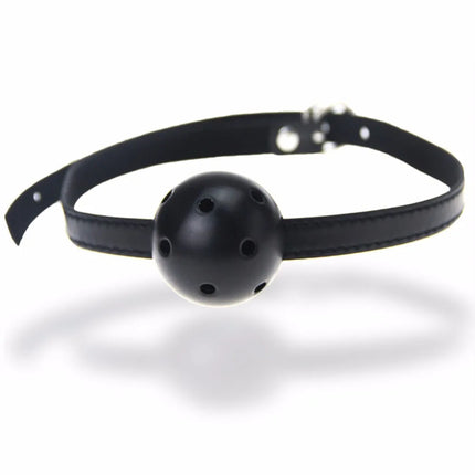 Hollow  Breathable Ball Mouth Gag Oral Fixation PU Leather mouth stuffed Adult Games For Couples Flirting Sex Products Toys