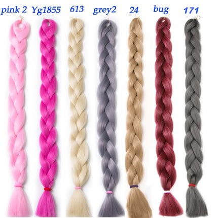 VERVES Braiding Hair Long 100 cm Folded Synthetic Jumbo Braids 165g/Piece Brown Black Pink Pure Color Braid Hair Extensions