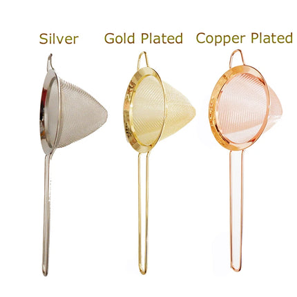 Cocktail Bar Strainer Fine Mesh Stainless Steel Conical Strainer Premium Mesh Cocktail Cone Strainer