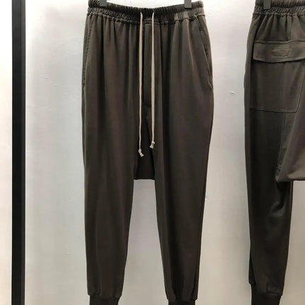Owen Seak Men Casual Pants 100% Cotton Gothic Men Clothing Sweatpants Summer Lightweight Women Solid Loose Pants Size XL