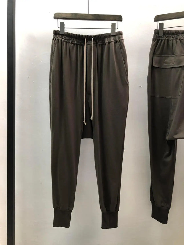 Owen Seak Men Casual Pants 100% Cotton Gothic Men Clothing Sweatpants Summer Lightweight Women Solid Loose Pants Size XL