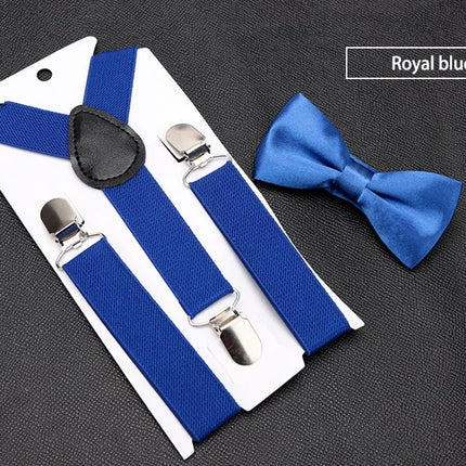 Kids Suspenders with Bowtie Fashion Children Bow Tie Set Boys Braces Girls Adjustable Suspenders Baby Wedding Ties Accessories