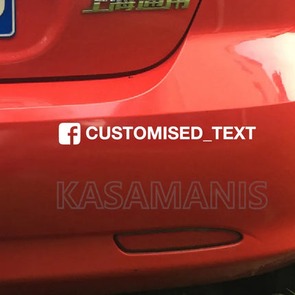 Personalized Custom Username Facebook YouTube Snapchat Instagram Pinterest Decals Car Window Moto Bumper Vinyl Sticker