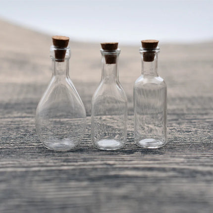 1pieces Bowling Bottle Wine Wishing Glass Bottle With Cork Vial Pendant Handmade Jewelry Findings Charms Bottle