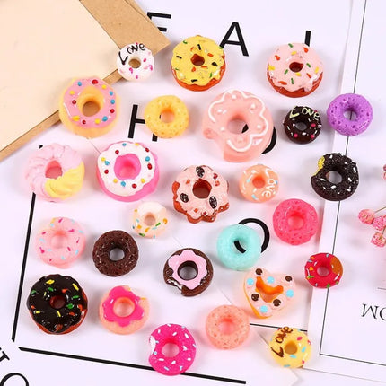10Pcs Diy Crystal Slime Supplies Accessories Phone Case Decoration For Slime Filler Miniature Resin Cake Flowers Candy Chocolate
