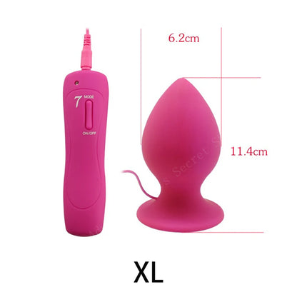 APHRDDISIA Big Size 7 Mode Vibrating Silicone Anal Butt Plug Suction Cup Vibrator For Men Women/Couples Erotic Toys