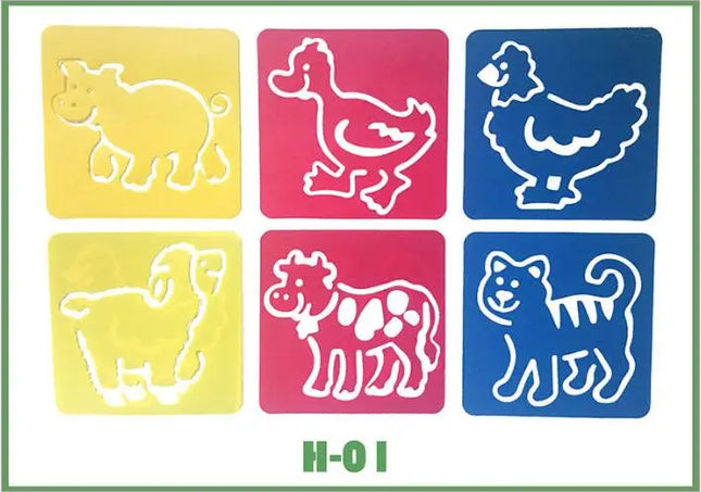 6pcs Plastic Picture Drawing Template Stencils Rulers Painting Kids Diy Art Paper Coloring Cards Scraping Drawing Toys GYH