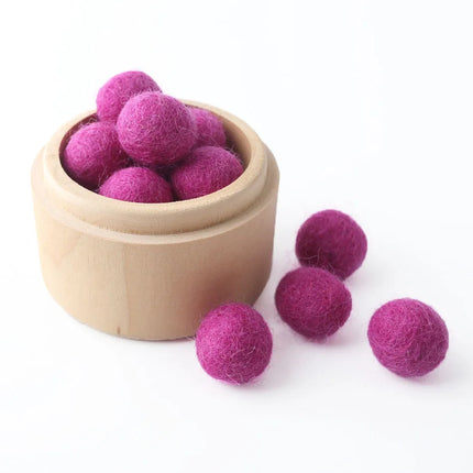 20pc 20mm Christmas Wool Felt Ball Wool Pom Poms Safe And Soothe Gumball Beads DIY Craft Round Wool Felt Balls Make Ring Rattle