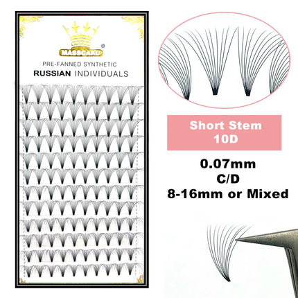 MASSCAKU Lashes Premade Wide Fans 3d/4d/5d/6d/10d/20d Short Stem Russian Volume Professional Eyelash Extensions Faux Mink