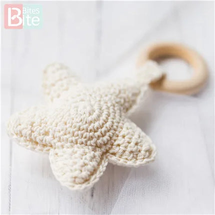 Bite Bites 1PC Amigurumi Star Mobile For Baby Cot Hanging Toys Baby Rattle Toys Funny Educational Toddler Crochet Children's Toy