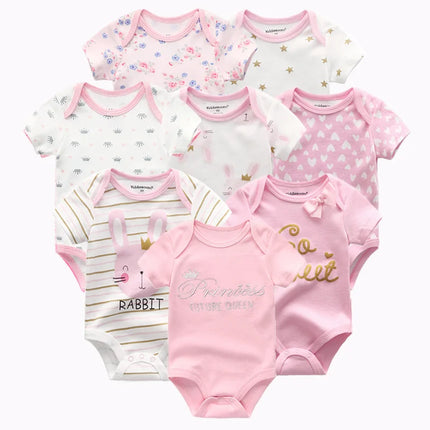 8 PCS/Lot Summer Short Sleeve Baby Boy Bodysuit Baby Boy Jumpsuit Set Ropa Bebe Baby Boy Clothes