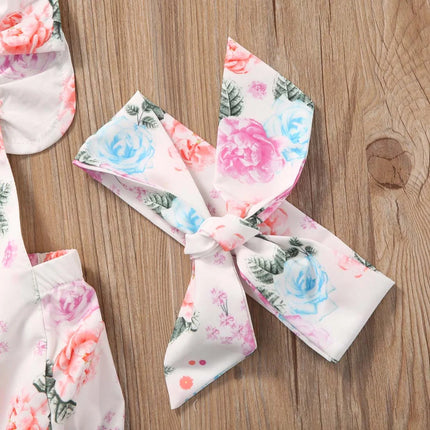 Citgeett 2pcs/Set Summer Cute Infant Baby Girls Floral Sleeveless Romper +Headband Summer Sunsuit Clothes Outfits Set  SS