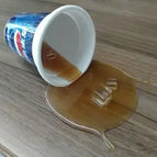 Overturned cola cups