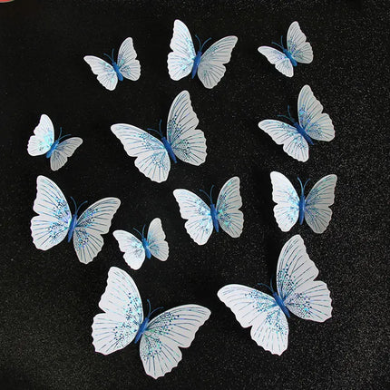 12Pcs/Set Ambilight 3D Butterfly Wall Sticker Butterflies Bedroom Home Decoration Room For Wedding Decor Fridge Magnet Decals